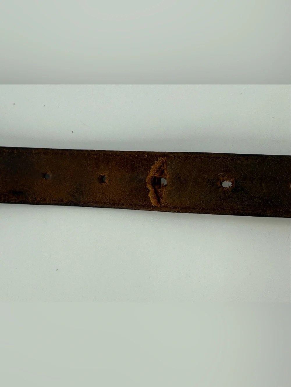 Vintage‎ Brighton Brown Leather Mother of Pearl Beaded Belt 38